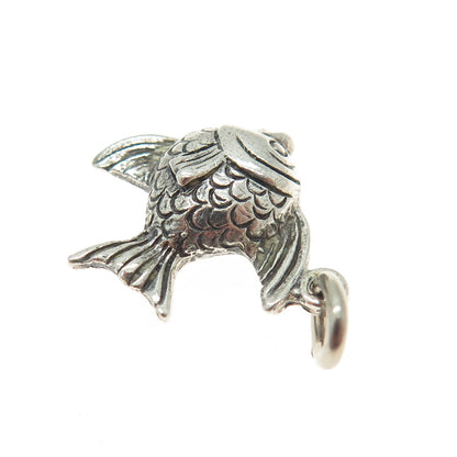 925 Sterling Silver Vintage Fish 3D Charm Pendant