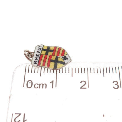 Antiko 800 Silver Vintage Enamel Rheydt Mini Charm Pendant