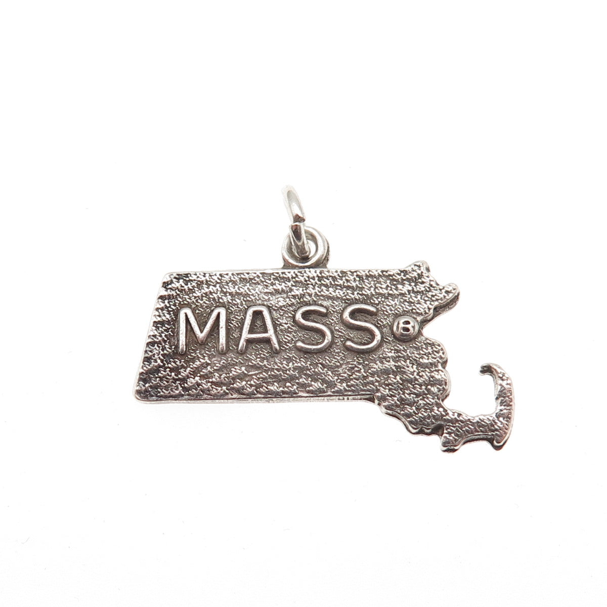925 Sterling Silver Vintage Massachusetts State Map Mini Charm Pendant