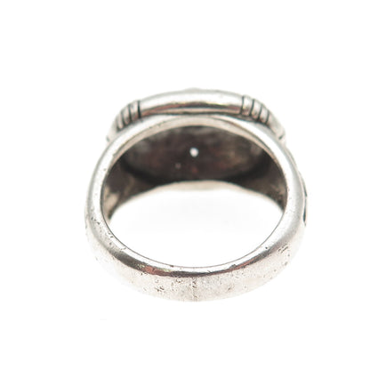 Sidney Evan 925 Sterling Silver Vintage Modernist Woven Oxidized Ring Size 7.5
