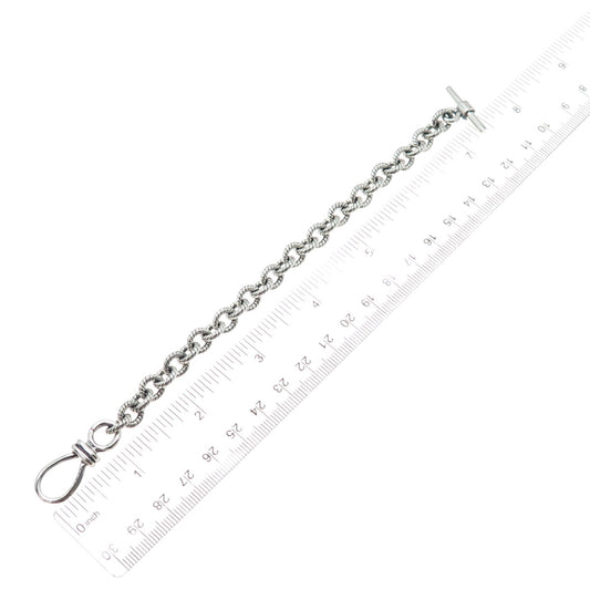 925 Sterling Silver Vintage Oxidized Cable Link Bracelet 6.25"