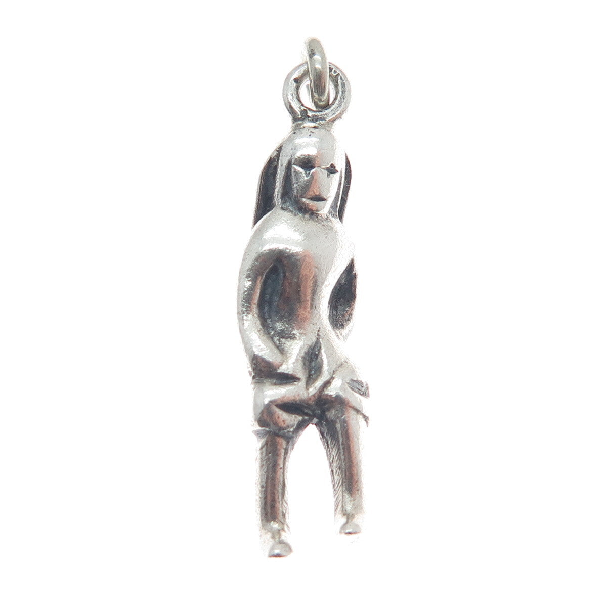 925 Sterling Silver Vintage Gold Miner 3D Charm Pendant