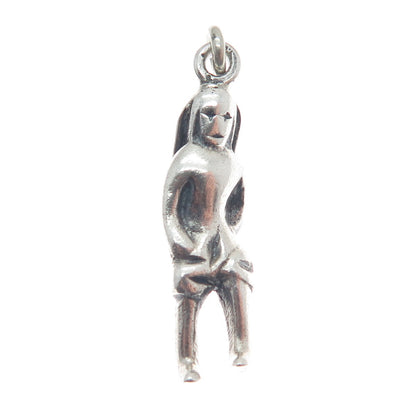 925 Sterling Silver Vintage Gold Miner 3D Charm Pendant