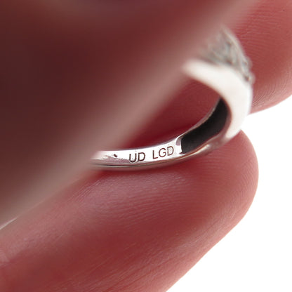 925 Sterling Silver Real Round-Cut Diamond Half Eternity Band Ring Size 6.5