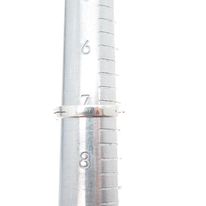 925 Sterling Silver Vintage Real Black Onyx Modernist Oxidized Ring Size 7.25