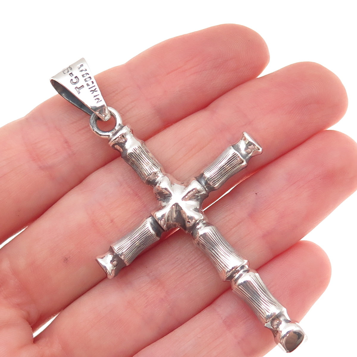 925 Sterling Silver Vintage Cross Oxidized Pendant