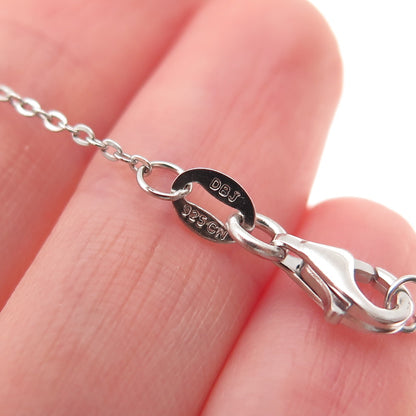 DBJ Dee Berkle 925 Sterling Silver C Z Cross Cable Chain Necklace 16-18"