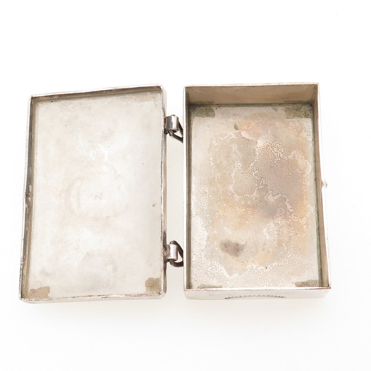 Wayne Etsitty Navajo Old Pawn Sterling Silver Vintage Turquoise Pill / Snuff Box