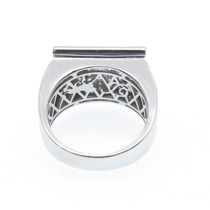 925 Sterling Silver Round-Cut Shaped C Z Sparkle Signet Ring Size 9.5