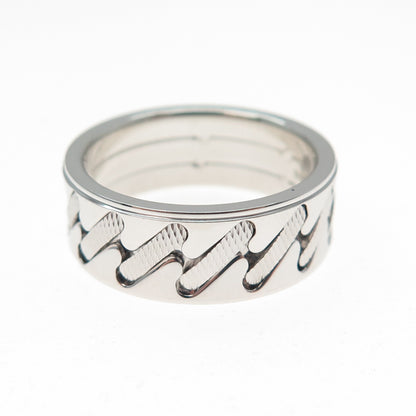NEOS 925 Sterling Silver Textured Sewing Stitches Band Ring Size 8.25