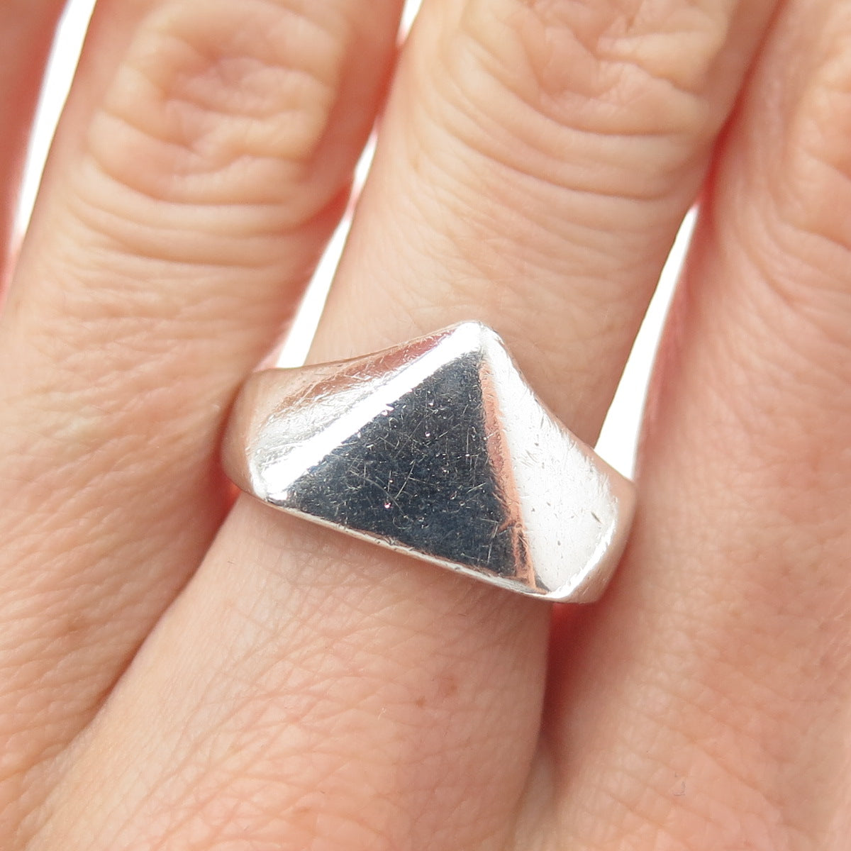 925 Sterling Silver Vintage Modernist Claw Ring Size 8.25