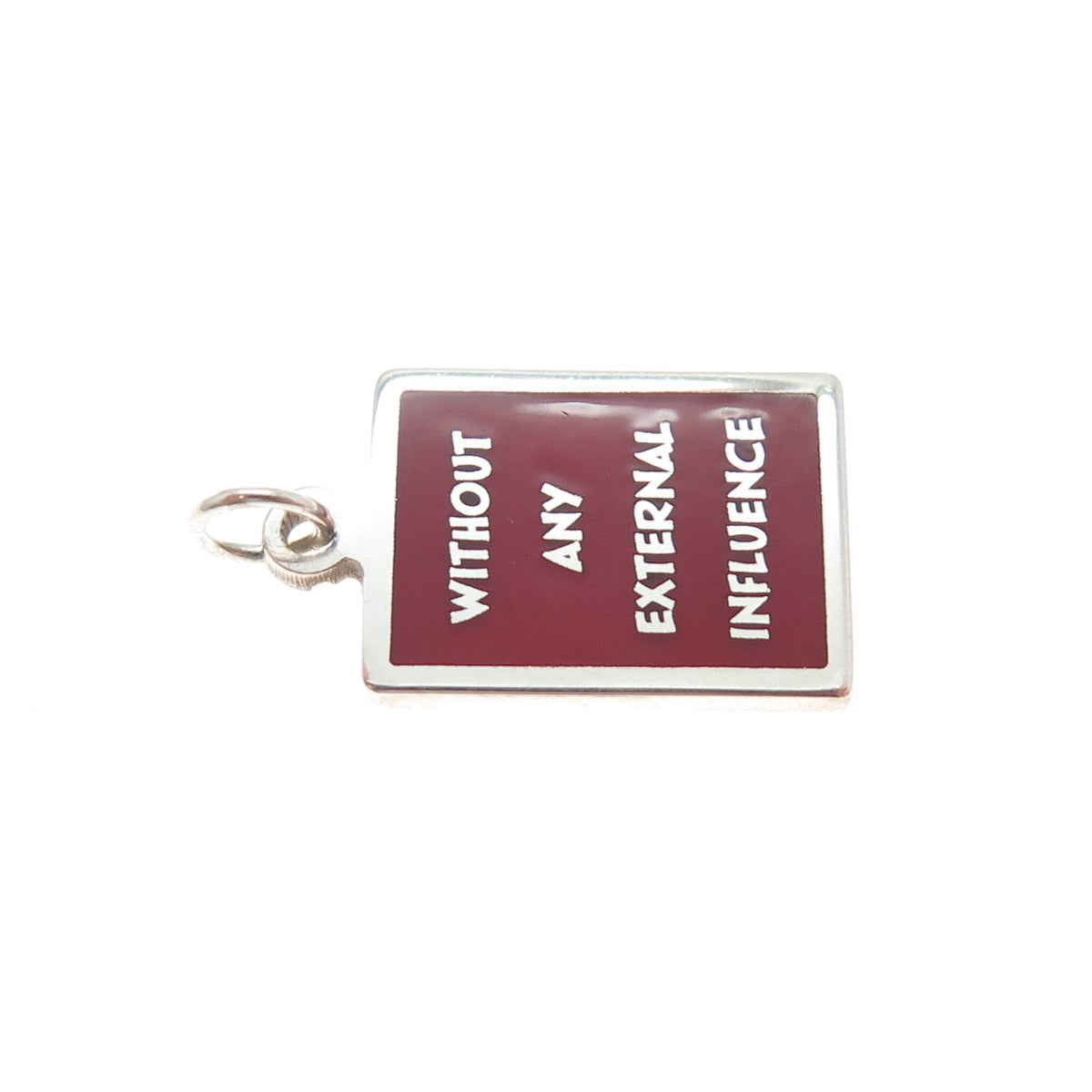 925 Sterling Red Enamel Without Any External Influence Minimalist Charm Pendant