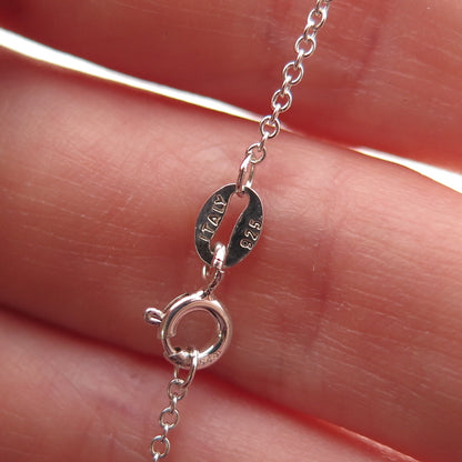 925 Sterling Silver Round-Cut C Z Circle of Life Cable Chain Necklace 18"