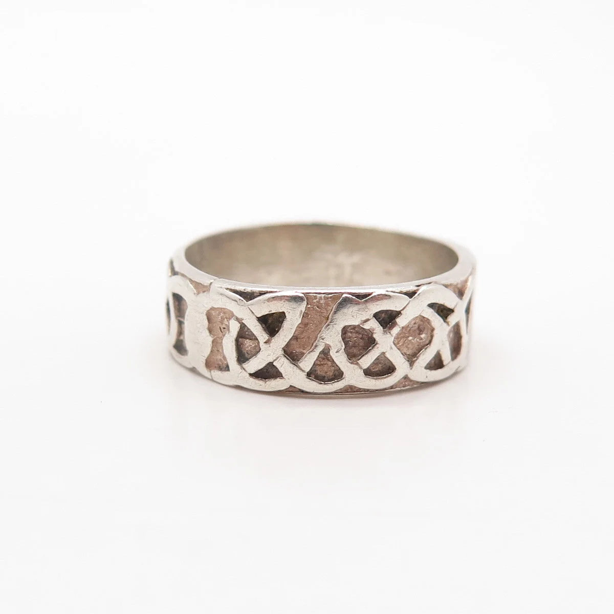 925 Sterling Silver Vintage Celtic Band Ring Size 6.25