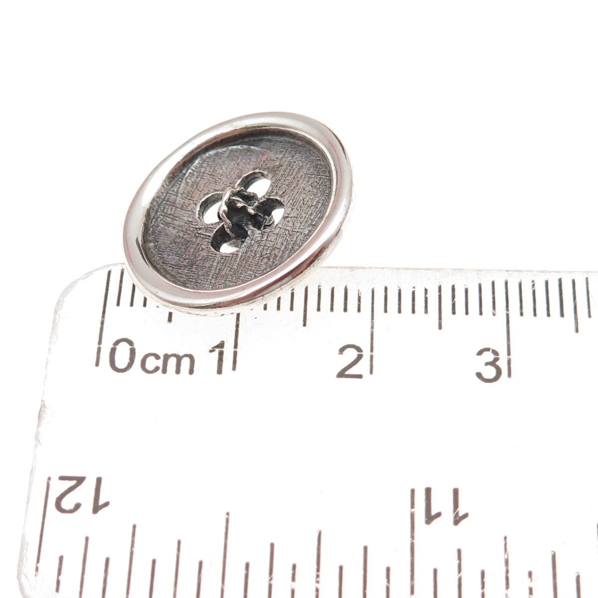 Otto Robert Bade 925 Sterling Silver Vintage Oxidized Button