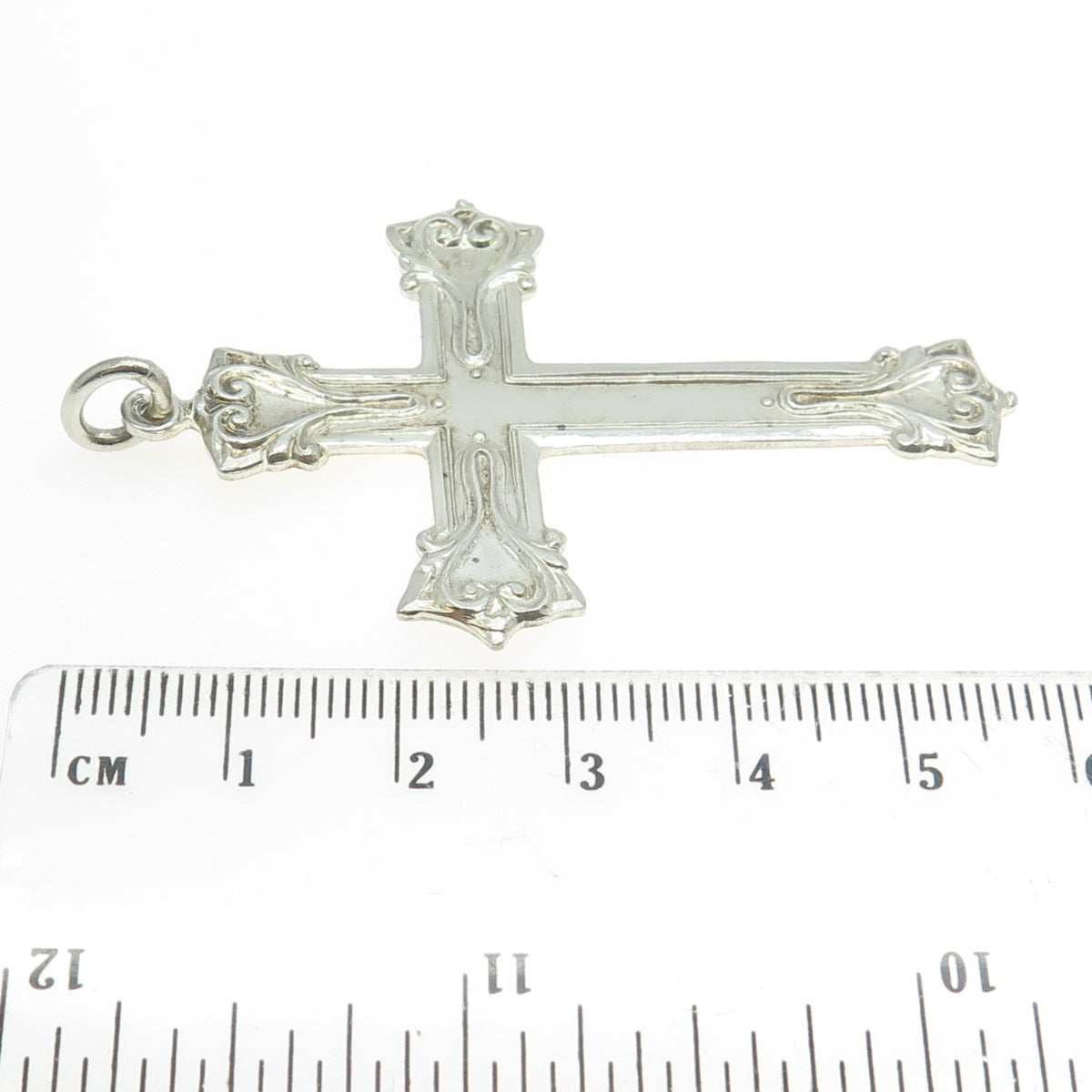 WALLACE 925 Sterling Silver Vintage Ornate Cross Pendant