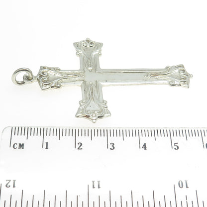 WALLACE 925 Sterling Silver Vintage Ornate Cross Pendant