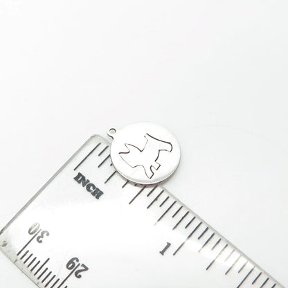 925 Sterling Silver USA Two In Town Dog / Puppy Charm Pendant