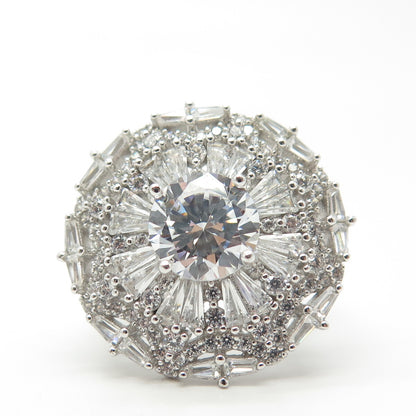 925 Sterling Silver Pave C Z Ring Size 7