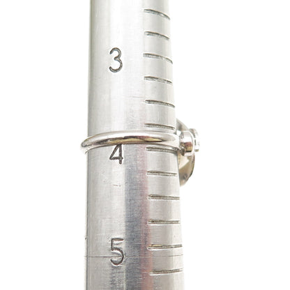 925 Sterling Silver Antique Art Deco Real Pearl Textured Ring Size 4