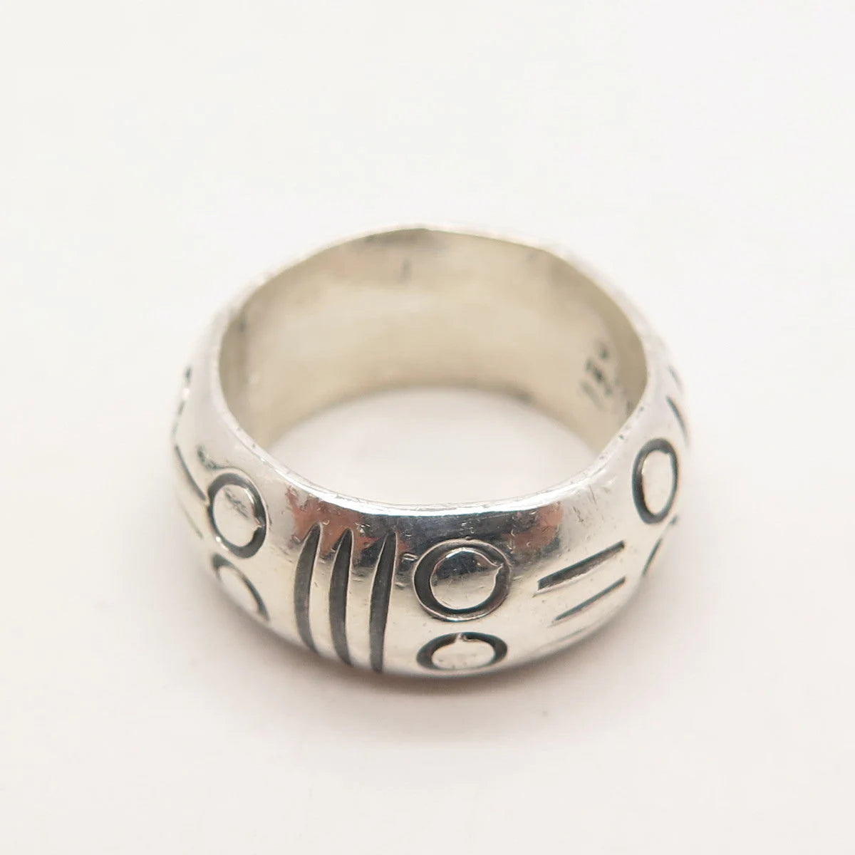 925 Sterling Silver Vintage Versani Etched Band Ring Size 6.25