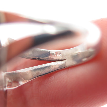 Old Pawn Sterling Silver Vintage Southwestern Turquoise Tribal Ring Size 3.75