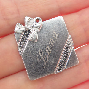 FORSTNER 925 Sterling Silver Vintage Engraved Lana Happy Birthday Pendant