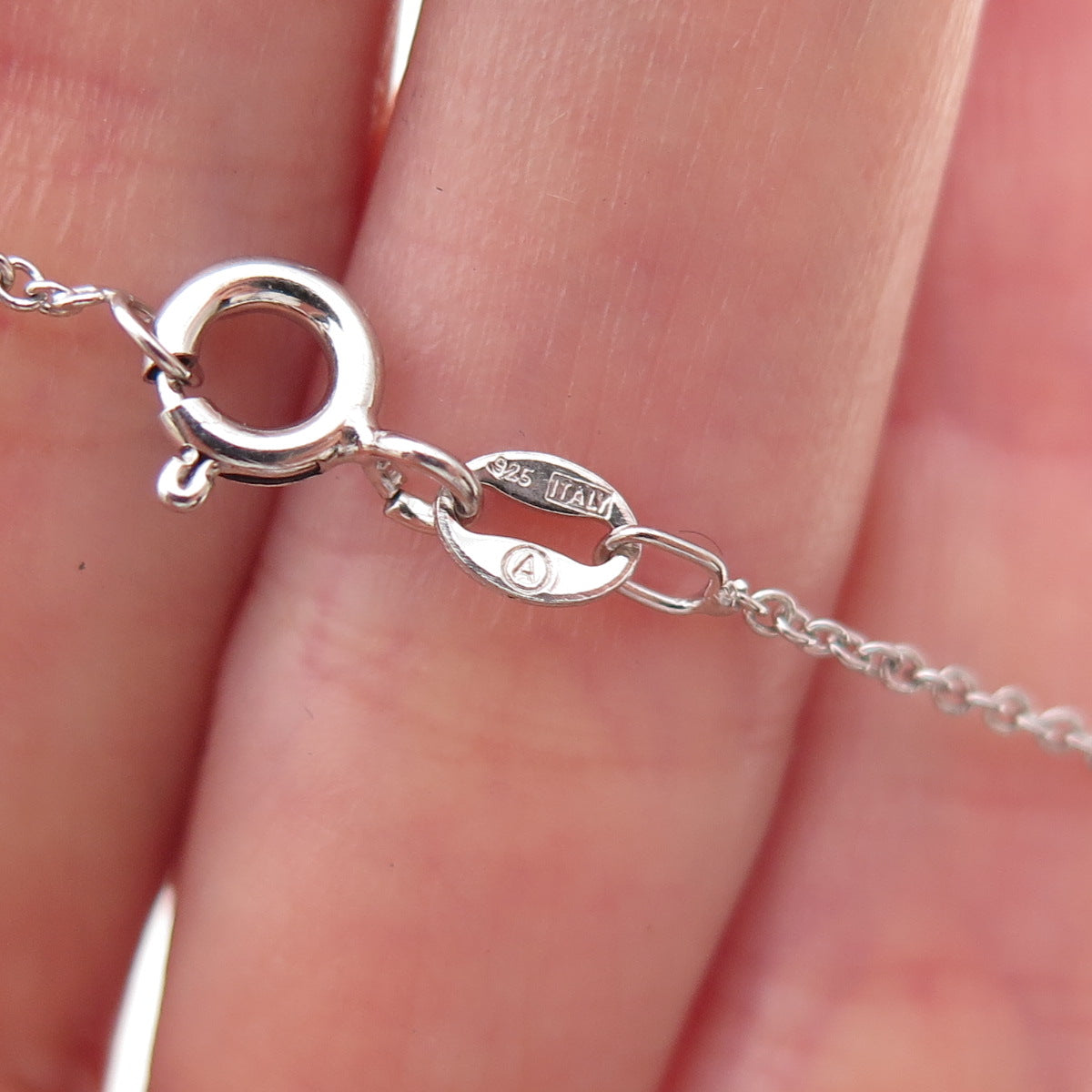 925 Sterling Silver Real Black & White Diamond Heart Cable Chain Necklace 18"