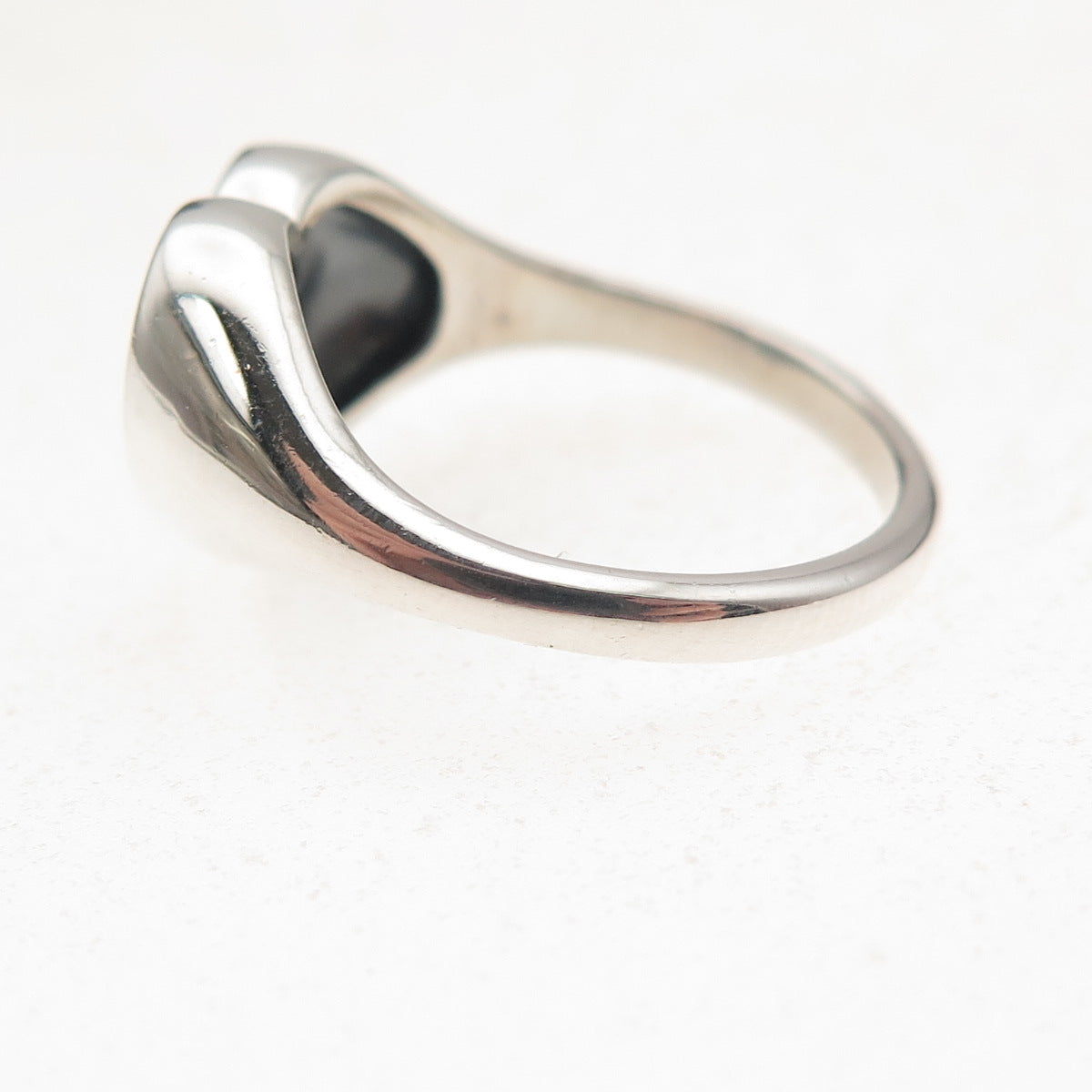 Pandora 925 Sterling Silver Round-Cut C Z Heart Signet Ring Size 7