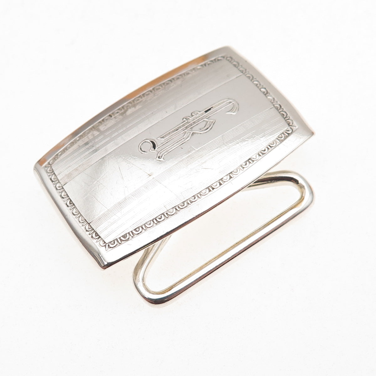 Hickok 925 Sterling Silver Antique Art Deco Letter R Initial Belt Buckle