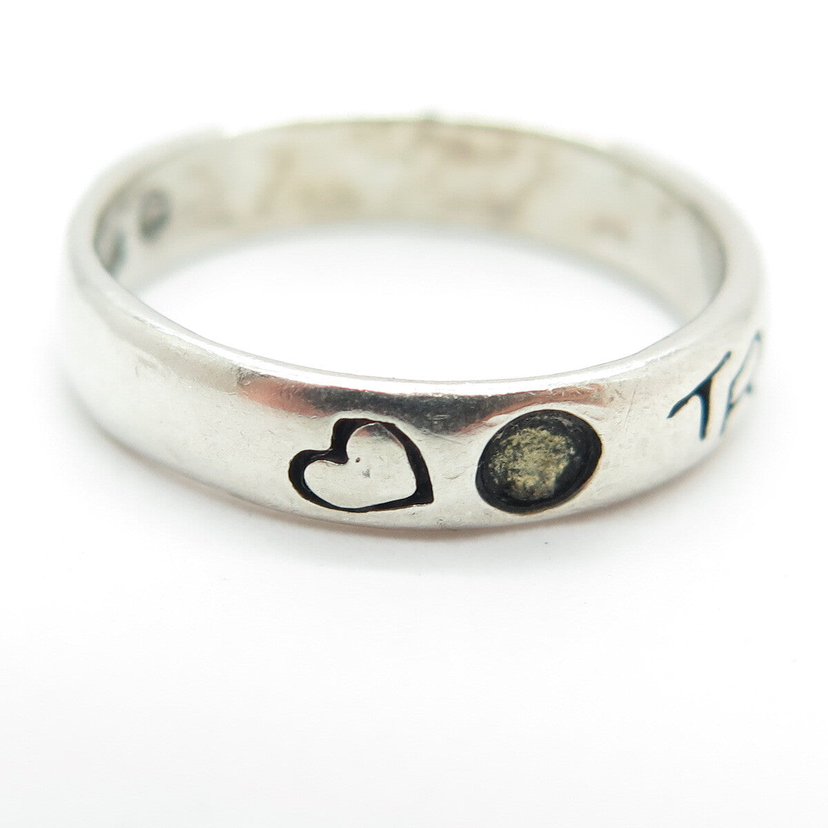 SHUBE 925 Sterling Silver Vintage "Trust" Band Ring Size 7.25