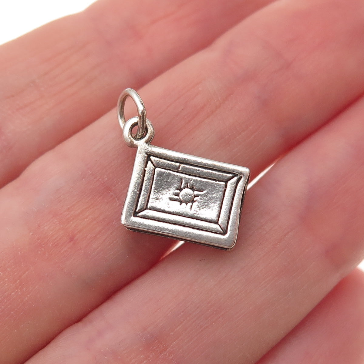 Sunwest 925 Sterling Silver Vintage Diary Book Oxidized Charm Pendant