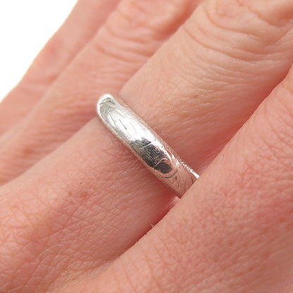 925 Sterling Silver Vintage Engraved Oxidized Band Ring Size 7.5
