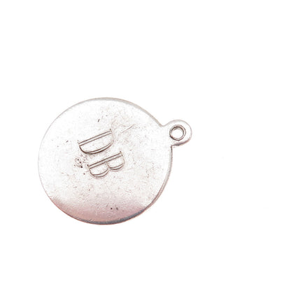 Tiffany & Co. Makers Sterling Silver Vintage Engraved DB Mono Round Tag Pendant