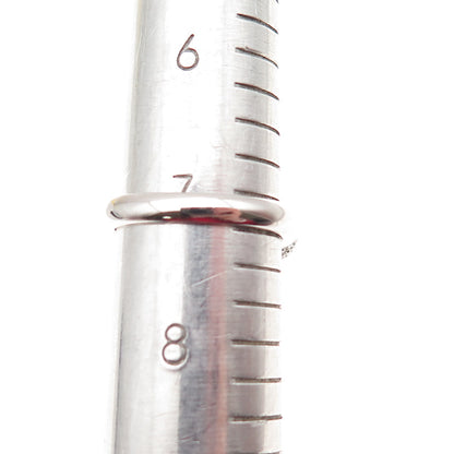 925 Sterling Silver Round-Cut C Z Bypass Dome Ring Size 7.25