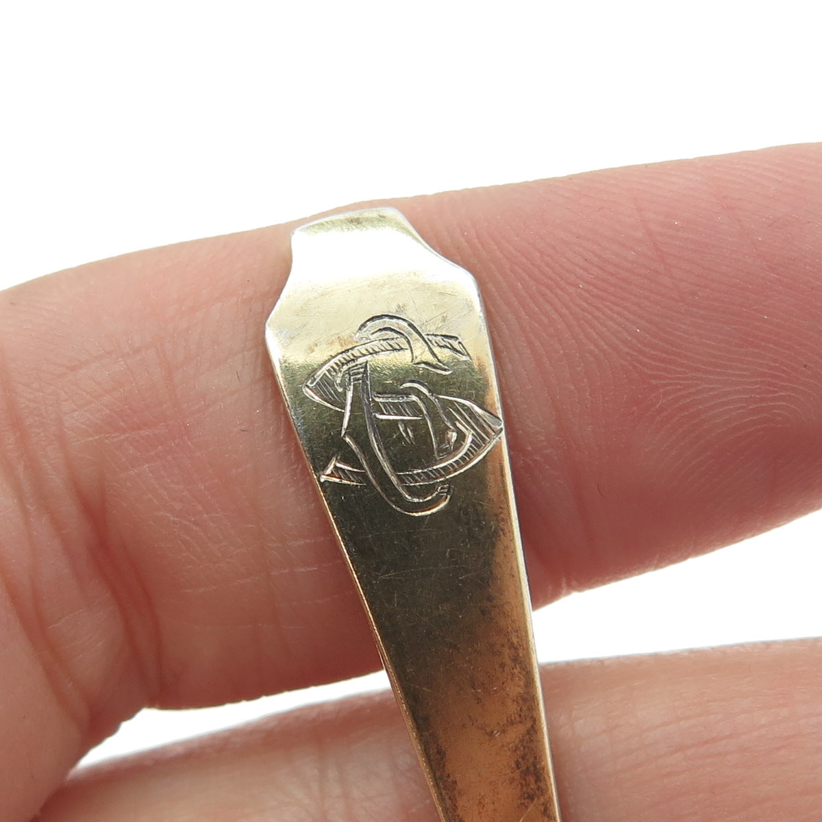 925 Sterling Silver Gold Plated Antique Art Deco 1936 London Coffee Spoon