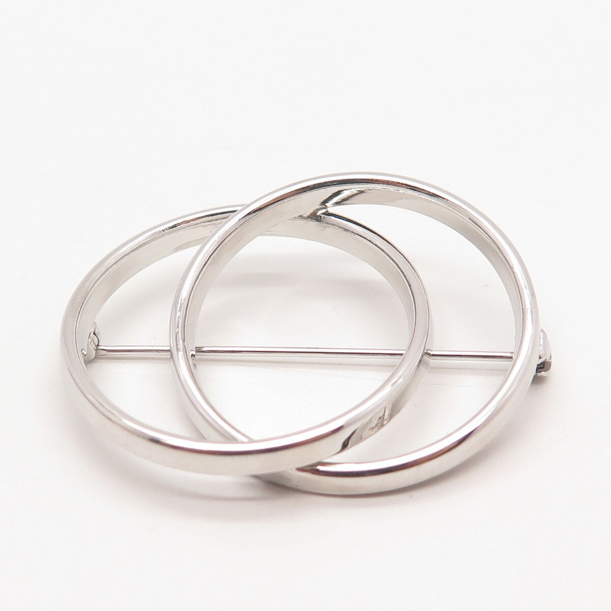 925 Sterling Silver Vintage BEAU Circle Pin Brooch