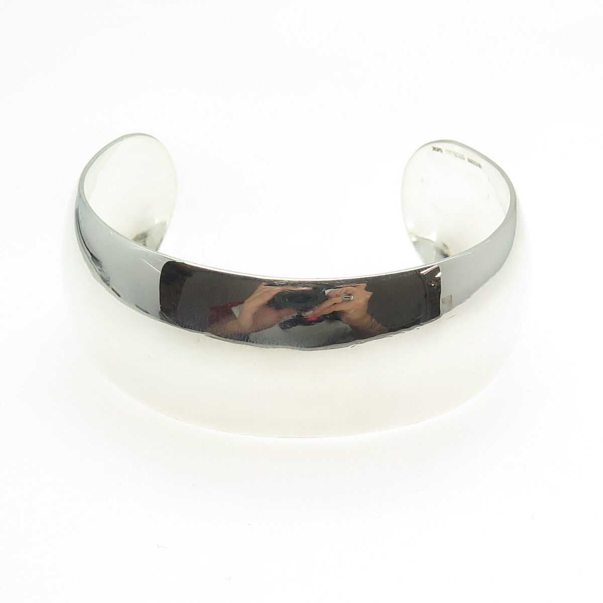 LEONORE DOSKOW Sterling Silver Vintage Modernist Adjustable Cuff Bracelet 6.75"