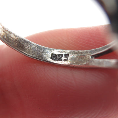 925 Sterling Silver Vintage Boy & Girl Couple Movable Heads Ring Size 6.5