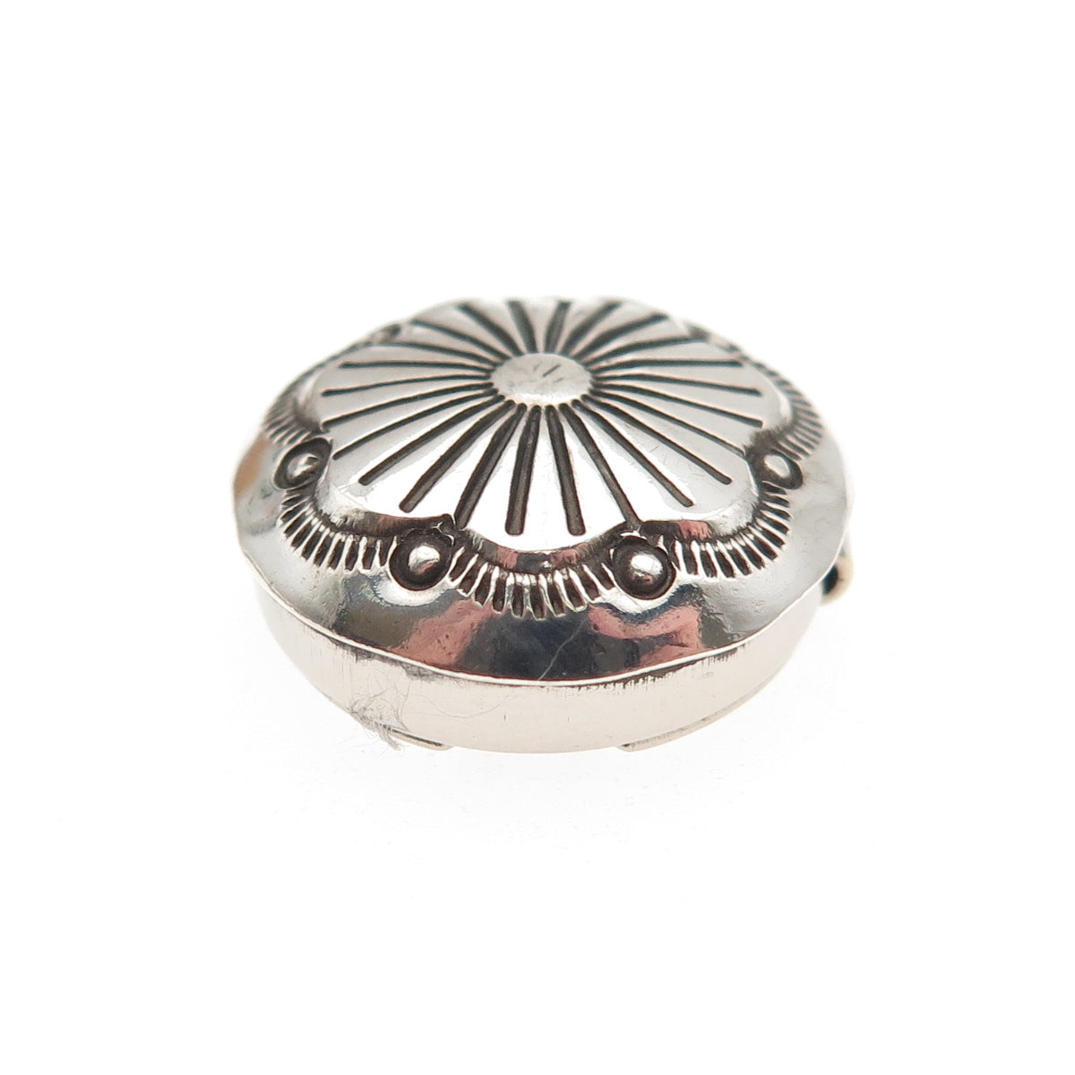 Old Pawn 925 Sterling Silver Vintage Southwestern Concho Tribal Clip Button
