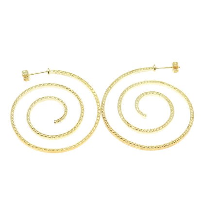 DALIA ID 925 Sterling Silver Gold Plated Swirl Hoop Earrings