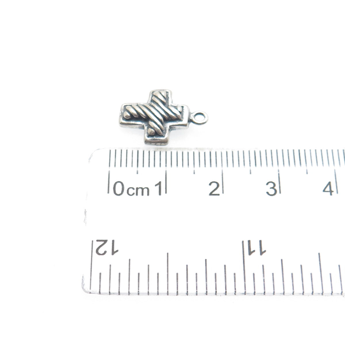 SIDNEY EVAN 925 Sterling Silver Vintage Cross Oxidized Minimalist Charm Pendant
