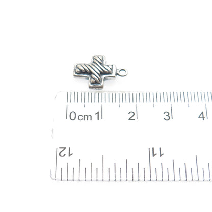 SIDNEY EVAN 925 Sterling Silver Vintage Cross Oxidized Minimalist Charm Pendant