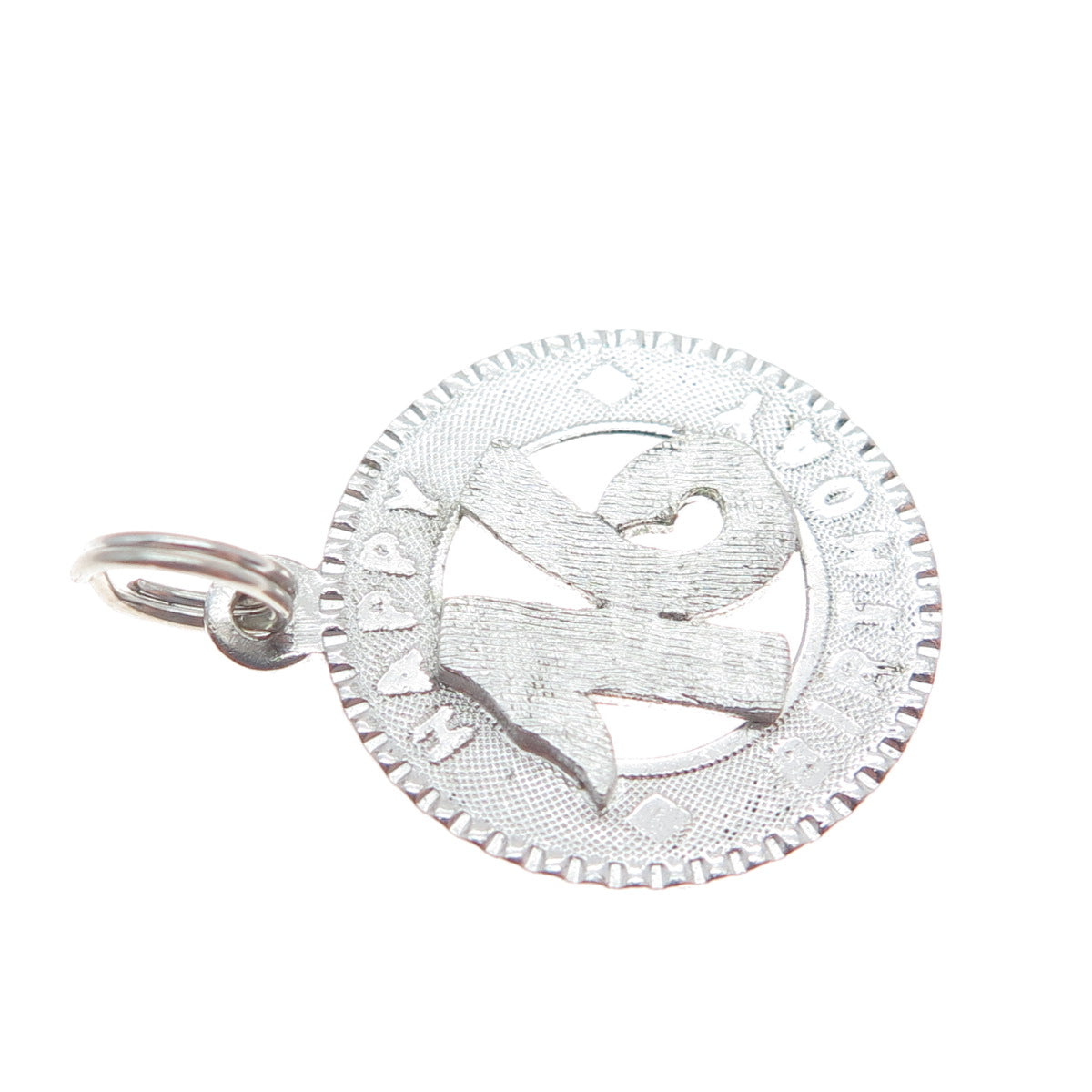 MARK MERCY 925 Sterling Silver Vintage Sweet 16th Happy Birthday Charm Pendant