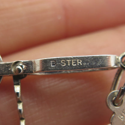 BEAU 925 Sterling Silver Antique Enamel "Just Married" Bottle Opener Pendant