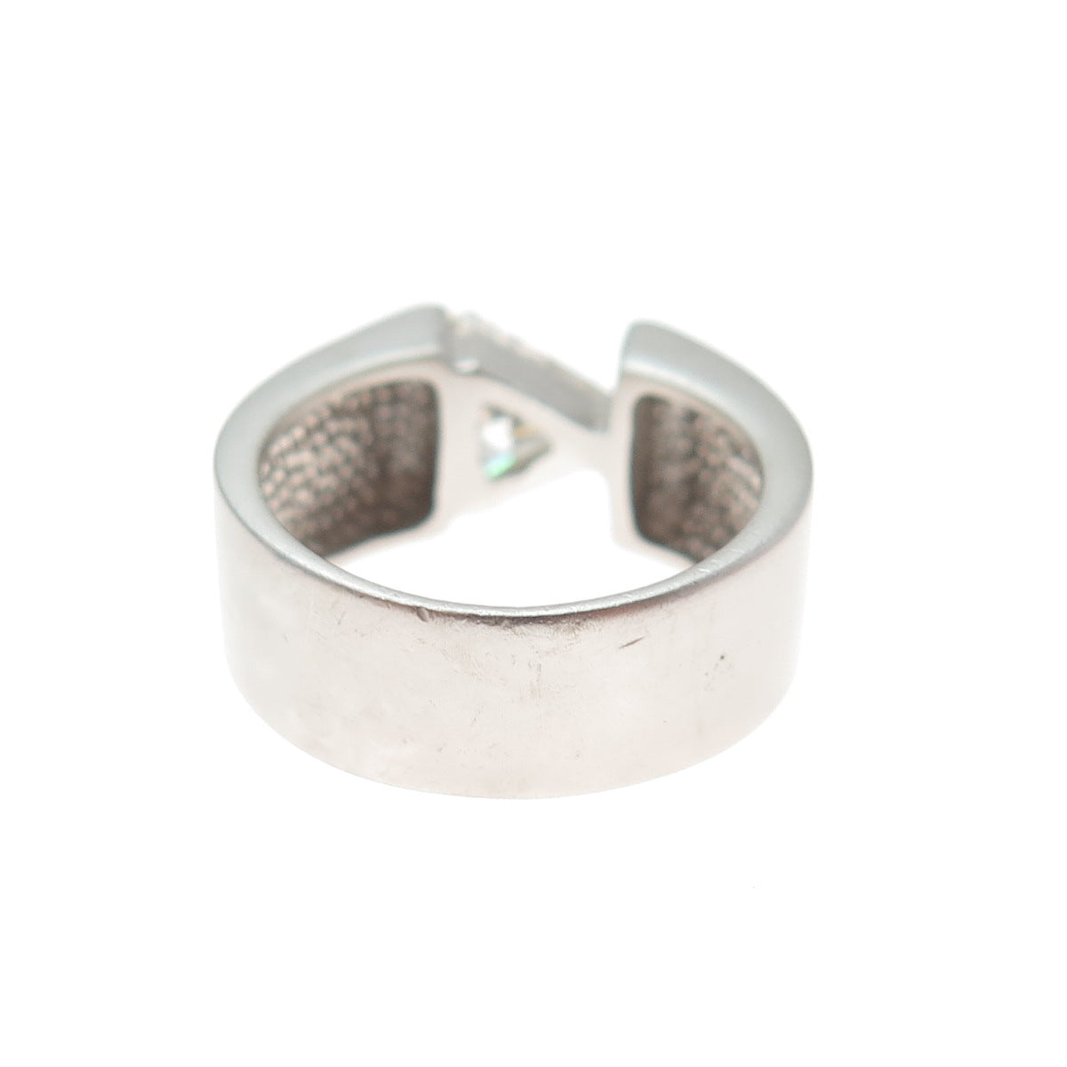 925 Sterling Silver Triangle-Cut C Z Modernist Ring Size 6.25