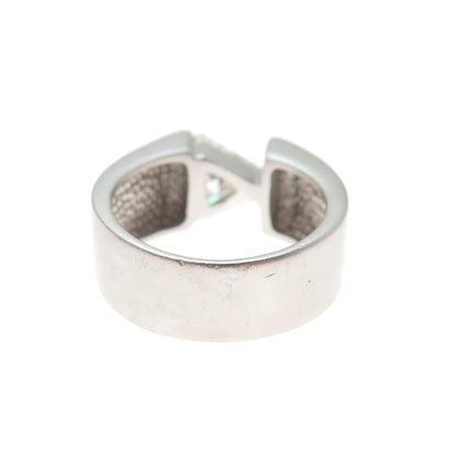 925 Sterling Silver Triangle-Cut C Z Modernist Ring Size 6.25