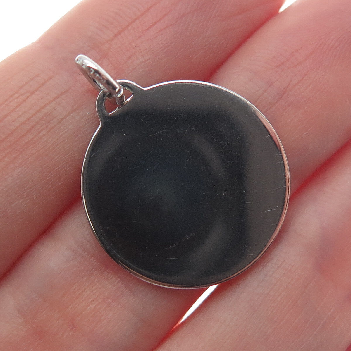 925 Sterling Silver Vintage 21 Lucky Number Round Charm Pendant