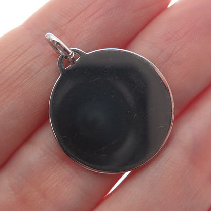 925 Sterling Silver Vintage 21 Lucky Number Round Charm Pendant