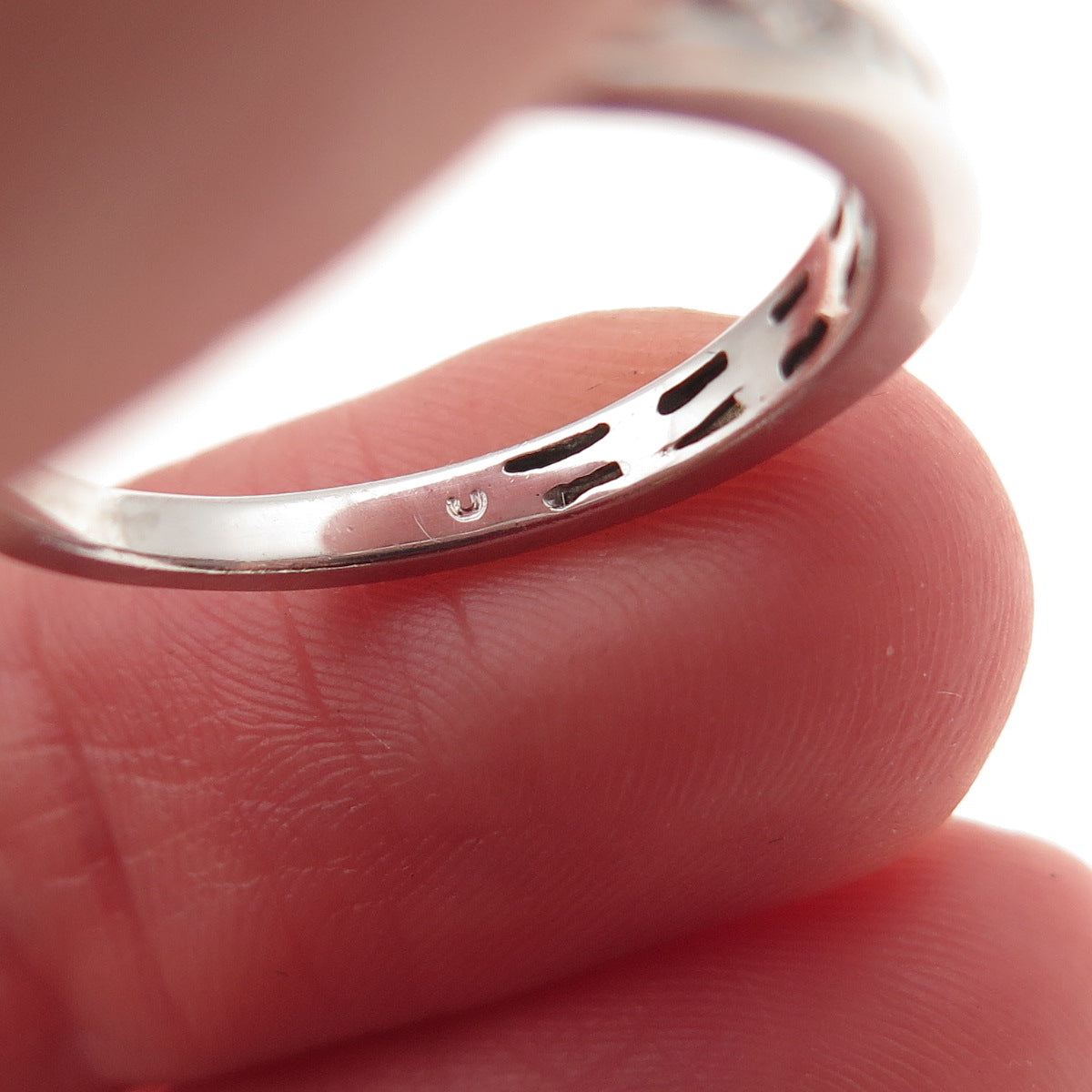 925 Sterling Silver Round-Cut C Z Half Eternity Band Ring Size 7